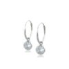 Brincos Argola com Zircônia Redonda Pendurada Prata 925