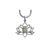 Colar Flor de Lotus Pedras Naturais Fio Rabo de Rato Fino 1mm