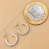 Brincos Meia argola toda cravejada 17mm - Image 3