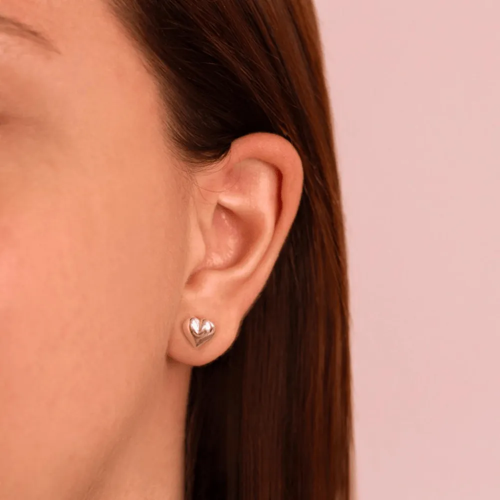 Brinco de Prata 925 Coração liso 8MM - Image 2