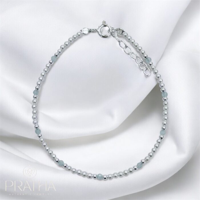 Pulseira micro pérolas +aquamarine - Image 2