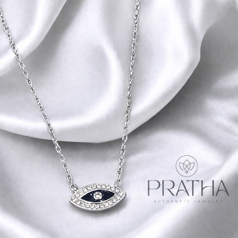 Colar olho grego pequeno cravejado