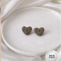 Brincos marcassita coração 11 MM